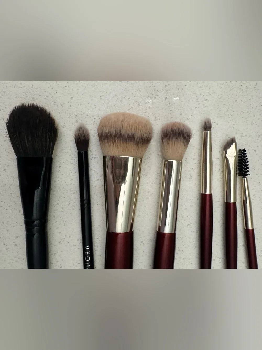 BK BEAUTY NIKKI LA ROSE and Sephora Brush Set - Burgundy & Black Handles